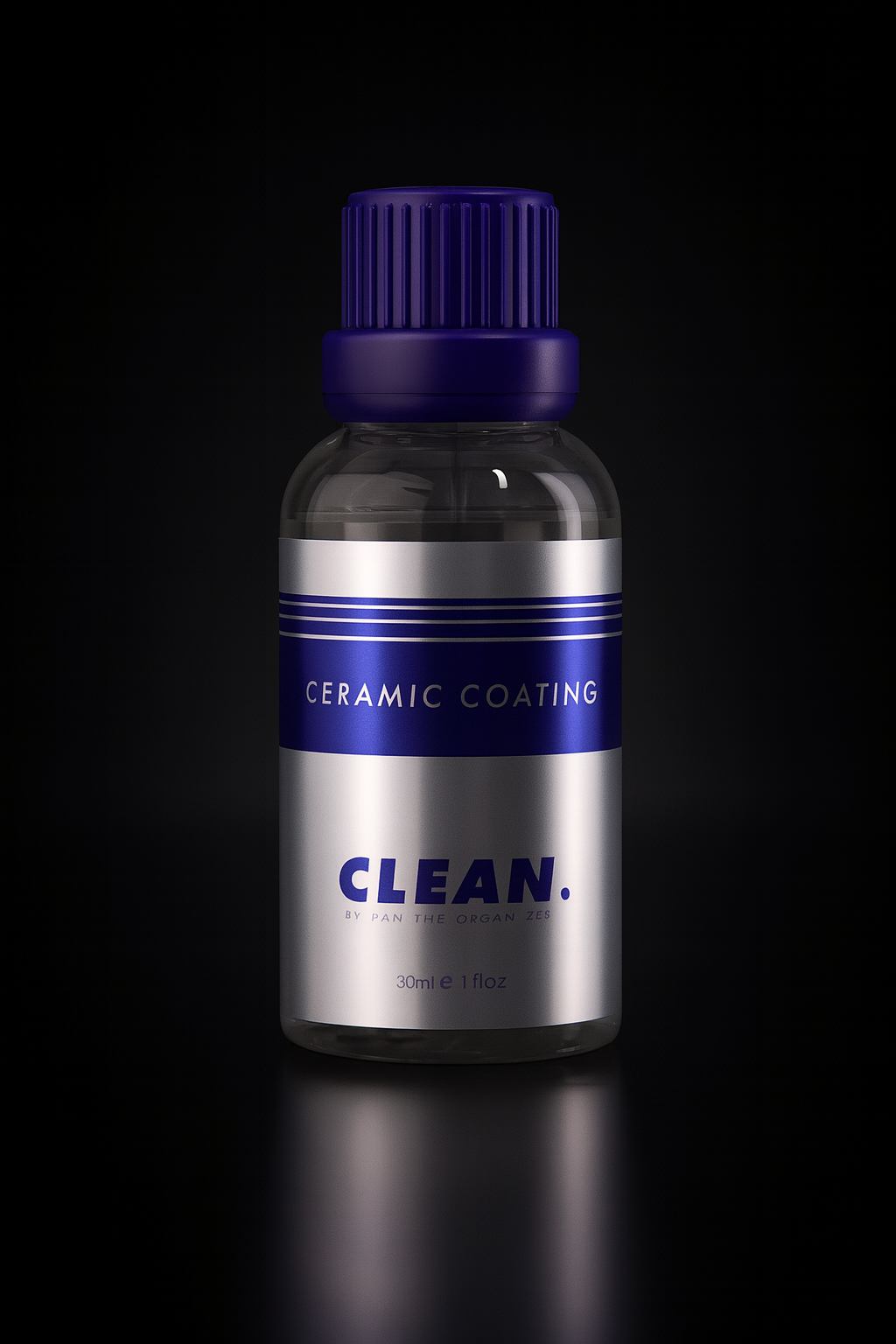 Bottle of 8-Year Ceramic Coating by Pan The Organizer, an ultra-premium ceramic protection product designed for extreme durability, gloss, and hydrophobic performance.