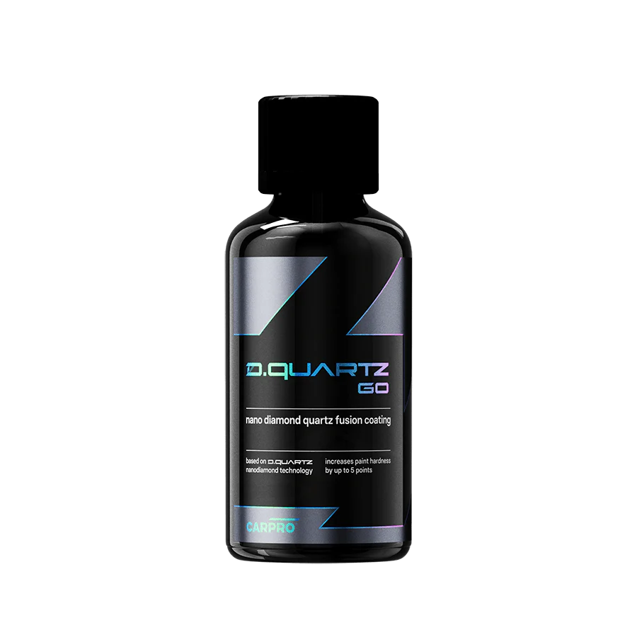 CarPro D.Quartz Go ceramic coating bottle with nano diamond quartz fusion formula.
